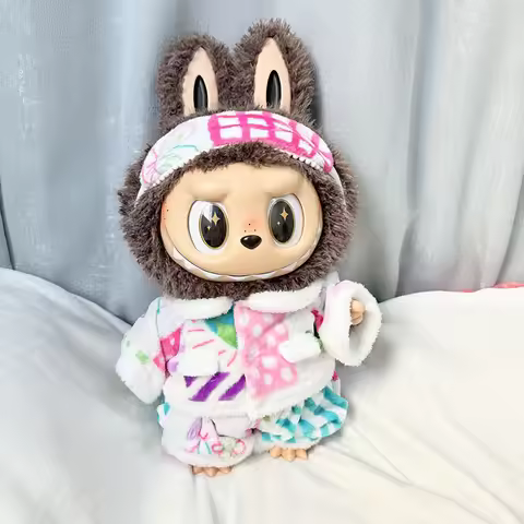58cm labubu clothes ZIMOMO baby clothes vinyl LABUBU plush pajamas set cute