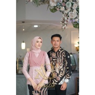 KEMEJA Albatik - PURNAMA DUSTY COUPLE SET (shirt, skirt, women's kebaya free shawl)