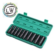 MATA 10PCS LONG IMPACT SOCKET BIT 1/ 2 8-24MM / 10PCS IMPACT SOCKET SET 1/2 8-24MM