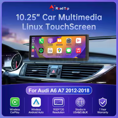 Road Top 12.3Inch Wireless CarPlay Android Auto Airplay Car Radio Player Linux Screen For Audi A6 C6