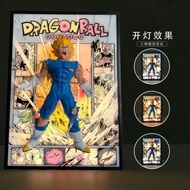 Dragon Ball Vegeta 3D Three-Dimensional Lighting Decorative Painting 3D Anime Figure Frame 3 Colors 