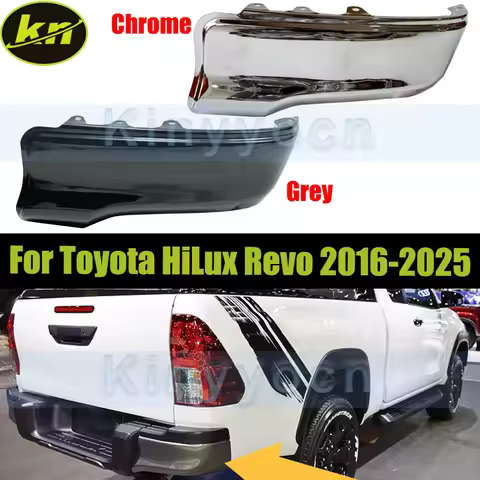 Chrome Or Grey Rear Bumper Extension Corner Cover For Toyota HiLux Revo 2016-2025 Bumper Corner Guar