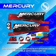 MESIN MERCURY STICKER STICKER 40 50 60 OUTBOARD ENGINE DECAL KIT / MERCURY STICKING MACHINE