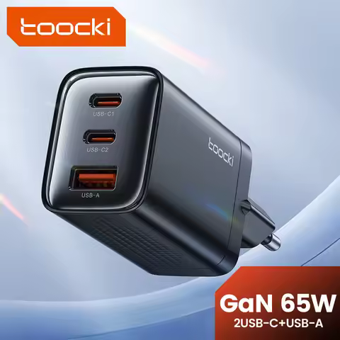 Toocki GaN 65W USB Type C Charger Quick Charge QC4.0 QC3.0 PD3.0 For iPhone 16 15 14 13 Pro Samsung 