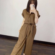 Gisela Jumpsuit Moscrepe Premium Material Korean Women's Jumpsuit / Others / Women's Jumpsuit Shirt Sleeve