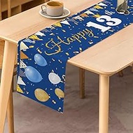 Happy 13th Birthday Table Runner, 13th Birthday Kitchen Dining Table Decoration for Boys, 13th Birth