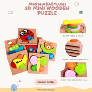 3D WOODEN MINI CHUNKY PUZZLE 3D/ EDUCATIONAL TOY WOODEN PUZZLE FOR CHILDREN 3D PUZZLE/