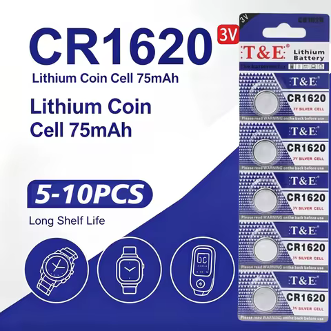 3V CR1620 Lithium Coin Cell 75mAh Multi Pack Compatible DL1620 BR1620 ECR1620 LM1620 KCR1620 For Wat