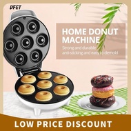 DFET เครื่องทำโดนัท Alat Pembuat Donat อุปกรณ์ทำครัว7ชิ้นเครื่องทำขนมปังไฟฟ้าในบ้าน