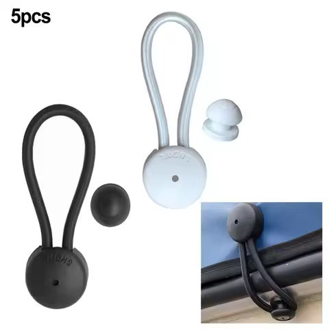 5pcs Truck Tie Down Kit Shock Cord Fastener Bungee Shock Cord Clip With Knob For Tent Boat Yacht RV 