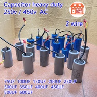 CD60 CAPACITOR HEAVY DUTY 2WIRE 2TERMINAL PIN BIG MACHINE 250VAC 450VAC 75UF 100UF 150UF 200UF 300UF