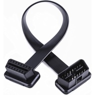 Low Profile OBD 2 OBD ii Male to Female Ribbon Extension Diagnostic Cable 16pins Connected Fully for