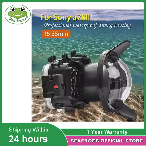 Seafrogs IPX8 40meter Black Waterproof Camera Case for Sony A7RIII/A7III 16-35mm 28-70mm 90mm Lens D