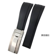 สายนาฬิกายางฟลูออรีนซิลิกอนแบบออริจินอลสำหรับ Rolex Daytona PANDA Di เรือยอชท์ Submariner ดำเขียว20ม