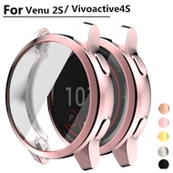 ETXProtector Case for Garmin Venu 2 2s Vivoacyive 4 4s Watch Band Strap Bling Diamonds Protective Cover Hard PC Bumper Frame