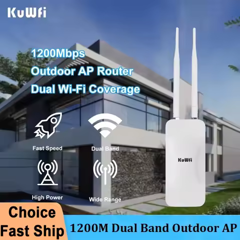 KuWFi High Power AP1200 Outdoor Wireless Wifi Access Point AP Repeater 1200Mbps Dual Dand 2.4G 5Ghz 