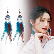Feather earrings ethnic style boho earrings - Code HT051