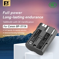 FB BP-511A Battery, 1600mAh Replacement Battery Compatible with Canon EOS 5D/7D/40D/30D/20D/10D/300D