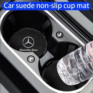 New suede car coaster cup slot non-slip mute mat for Mercedes-Benz AMG A B C E G W S Class C260L C20