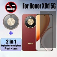 2 in 1 Honor X9d Privacy Tempered Glass Screen Protector For Honor X7d X7c X8c X6c X6b X8b X7b X5b P
