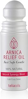 Teliaoils Arnica Oil Roll-on (50ml / 1.68 Fl Oz) – Sore Muscle Relaxer Massage Oil with Tea Tree, Rosemary &amp; Eucalyptus Essential Oil –Natural Topical Inflammation Relief for Joints, Shoulder, Back