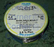 [Corner 倉庫] 0.5mm 德國 Felder 無鹵 無鉛 含銀3.8% 含銅 焊錫