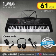 Flavian S1 61 Keys Digital Piano Keyboard S-One, S One with Headphone,Microphone,Book Rest,Adapter