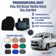 TOYOTA HIACE Premium Customized Single Color Coil Car Mats | Car Floor Mats / Carpet Carmat Driver Passenger Mat