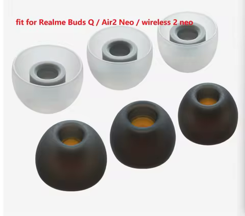 6pcs Earbuds Tips Earpiece fit for Realme Buds Q / Air2 Neo /wireless 2 neo Earphone Ear Buds Piece 