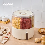 [พร้อมส่ง]Ecoco กล่องเก็บข้าวสาร แบบหมุนได้มี 6 ช่อง กล่องเก็บอาหาร กันแมลงและกันความชื้น
