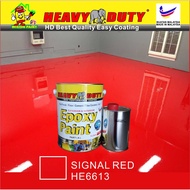 HE 6613 SIGNAL RED Epoxy Paint ( Heavy Duty Coating Brand ) Floor Coating Paint / Cat Lantai interior &amp; exterior cement