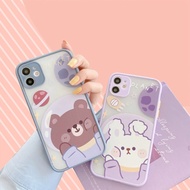 Rabbit Bear PRINTING HYBRID case iphone 6 7 8 plus x xr xs max 11 12 pro max vivo Y19 y53s y51 2020 