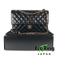 △ Chanel 香奈兒 Vintage CF25 Black Lambskin Gold-tone Metal Chain Classic Flap Bag 復古黑色羊皮金色金屬鏈條肩背袋 - 24
