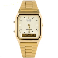 Ca sio Watch นาฬิกาผู้ชายและผู้หญิง รุ่น AQ-230GA-9D สีทอง รับประกัน 1 ปี