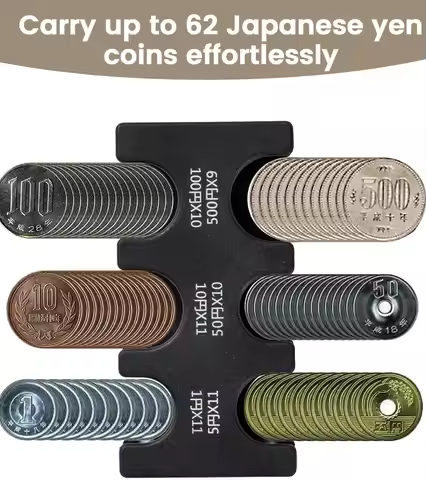 Japanese Yen Coin Holder Hard Case Organizer and Storage for Coins Rectangle JPY Coin Organiser and 