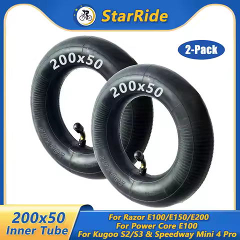 2 Pack 200x50 Inner Tube 8' X 2' Tires Tube for Razor E100/E150/E200 Power Core E100 & Kugoo S2/S3 &