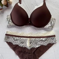 2PC Seamless lingerie women gather sexy lace bra sets