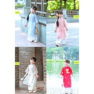 Oli River embroidered chiffon ao dai 4 colors size 2 - 11y
