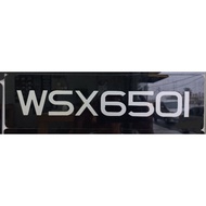 number plate kereta 2D (tulisan dalam warna putih / silver) custom made size