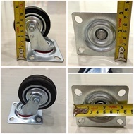 3Aimilo Black rubber wheels live swivel 3" inch live swivel wheels 3" inch flat wheels 3" swivel whe