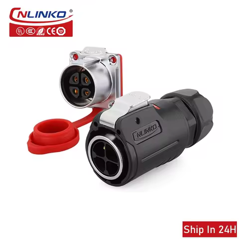 Cnlinko LP24 M24 Waterproof 3/4pin Connector Quick Disconnect Plug Socket 25A Power Connector for St