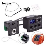 [Ioensy] Guitar Pickup Pre Wired Ukulele Piezo Preamp System LCD Tuner 3 Band Equalizer for Professi