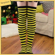 Fairystore| 1 Set Contrast Color Stockings Arm Sleeves Set Striped