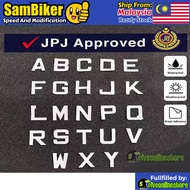 (Approved) Number Plate Sticker Motorcycle White A-Z / 0-9 Sticker Abjad Nombor Motor Motosikal ABC 