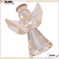 ALMA Crystal Guardian Angel Figurine, Champagne Angel Figurine Crystal Glass Guardian Angel Figurine