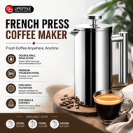 French Press Coffee Maker Double Wall Stainless Steel Portable Coffee Brewer
