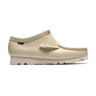 [Clarks] Men Wallabee GTX White Plain Leather Waterproof Shoes 26185541