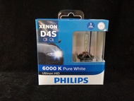 Philips หลอดไฟหน้ารถยนต์ Xenon HID Pure White 6000K D4S แท้ 100% 2 หลอด/กล่อง รับประกัน 1 ปี จัดส่งฟ