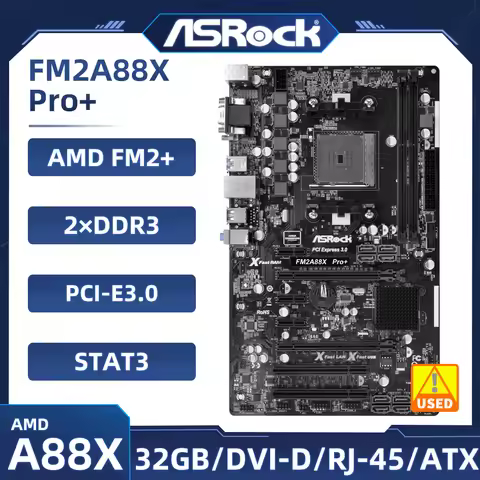 ASROCK FM2A88X PRO+ Motherboard Socket FM2+ AMD A88X DDR3 32GB ATX PCIe 3.0 support A10 787 A10 679 
