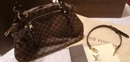LV N41131 新款經典Damier EVORA MM手提/肩背兩用包 台中新光三越購買 附購買證明
